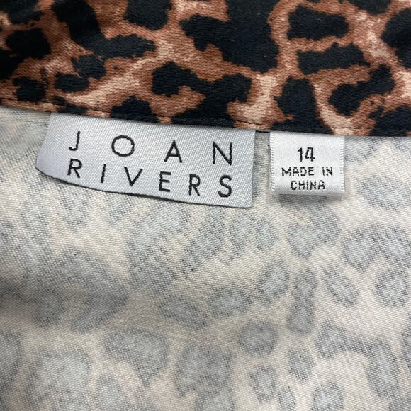 Joan Rivers Women's 14 Brown Animal Print Cotton Stretch Trucker Style Jacket - Picture 2 of 8